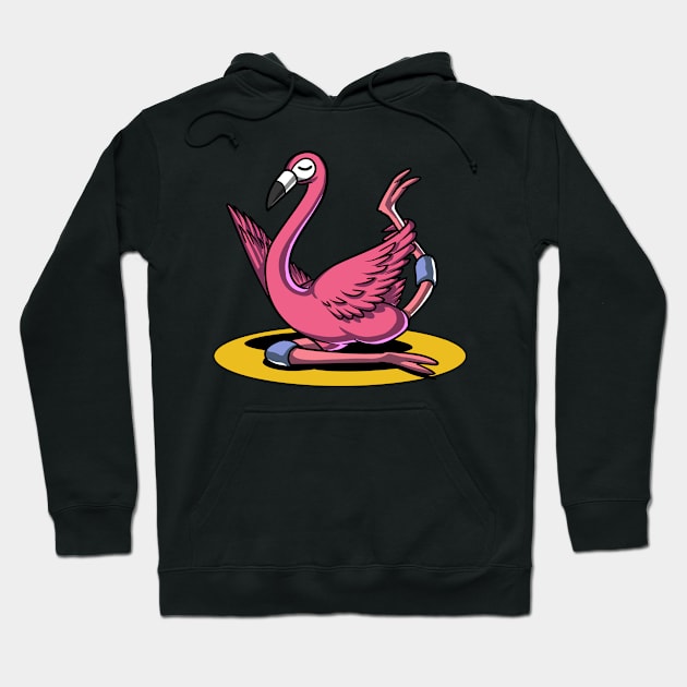 Cute Flaimingo Yoga Lover Bird Hoodie by underheaven